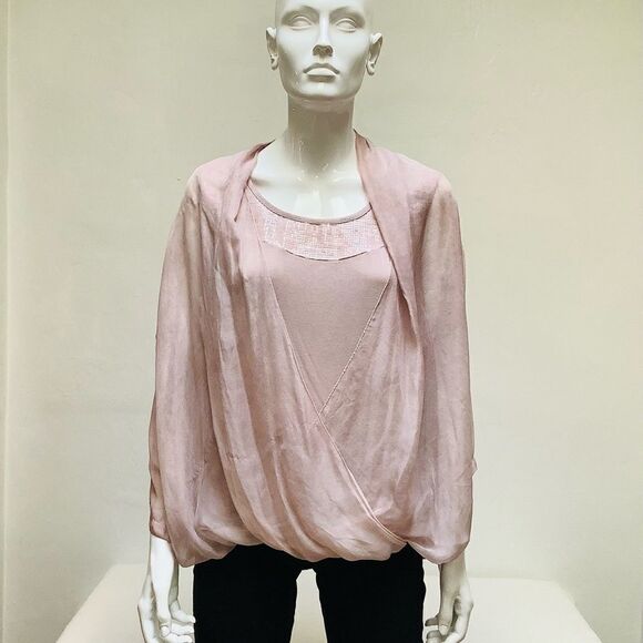PIAZZA ROMA SEQUINS BLOUSE PINK SMALL - Picture 1 of 7